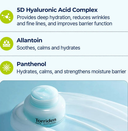 Torriden Dive-In Low Molecular Hyaluronic Acid Soothing Cream (100ml)