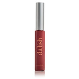 Lip gloss with silver cap and red body on a white background