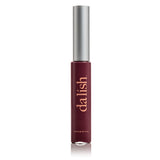 Lip gloss with silver cap and 'dalish' branding on a white background