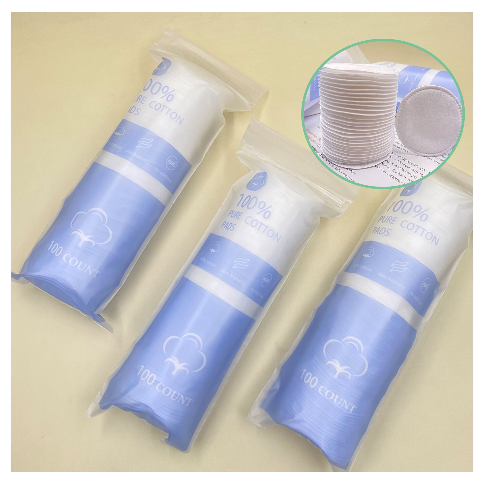 Pure Cotton Pads 100% (100pcs/pack)