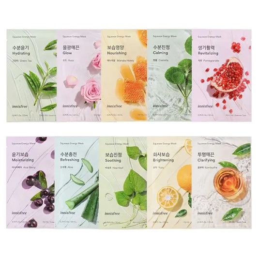 Innisfree  Energy Mask - Choose any 1 from 9 available selections and pamper your skin today!