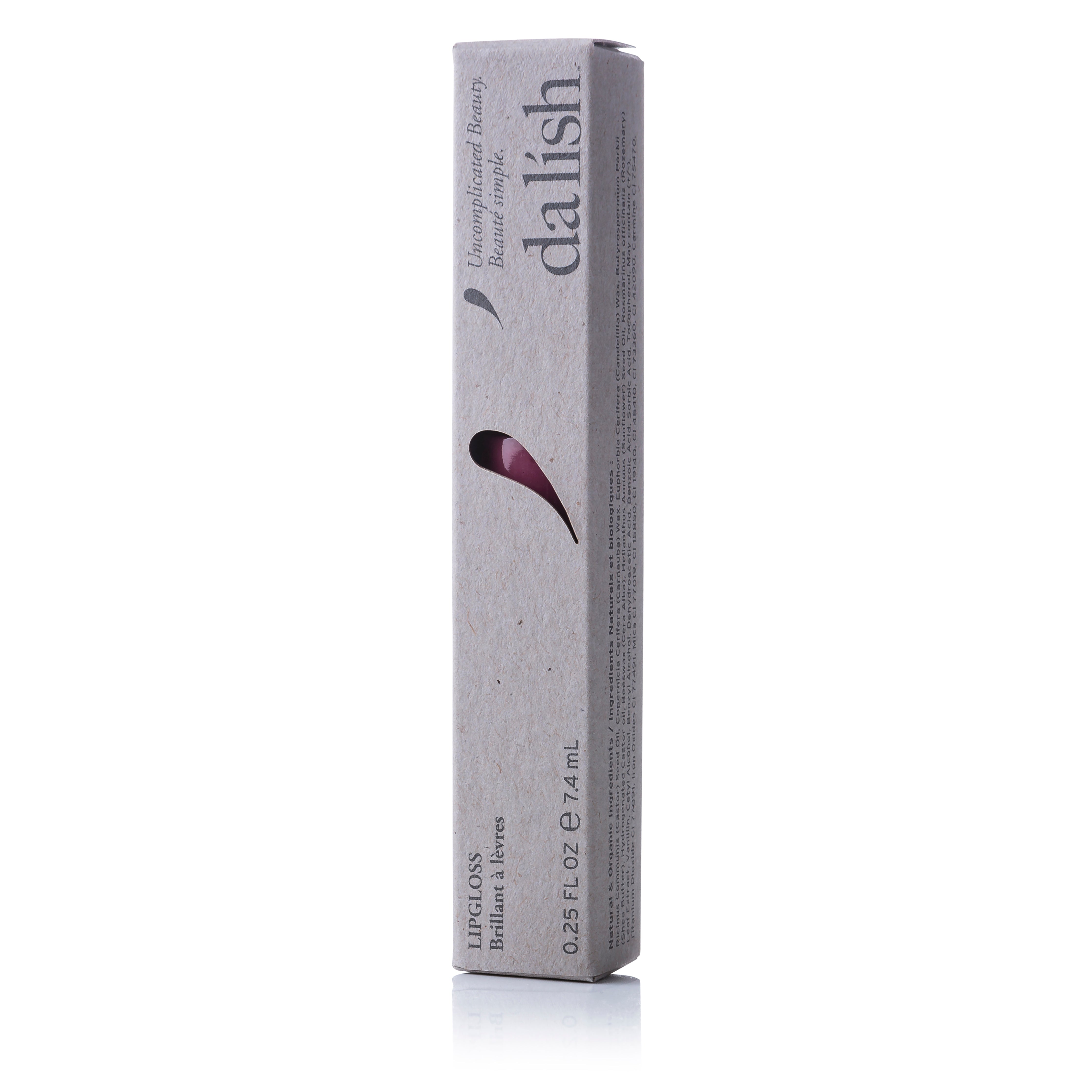 Dalish lip gloss packaging on a white background