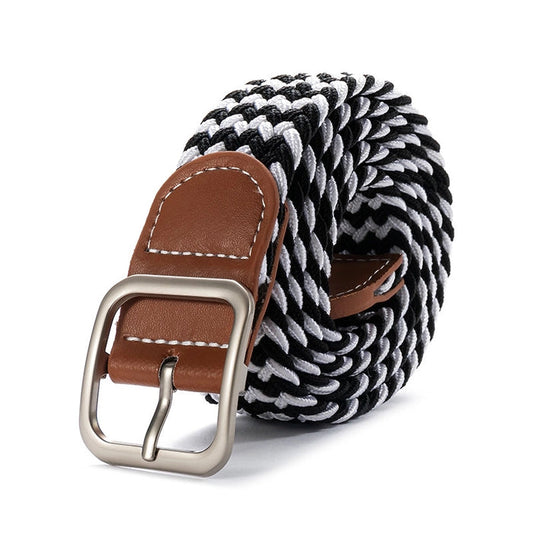 Unisex Canvas Woven Belt w Pin Buckle