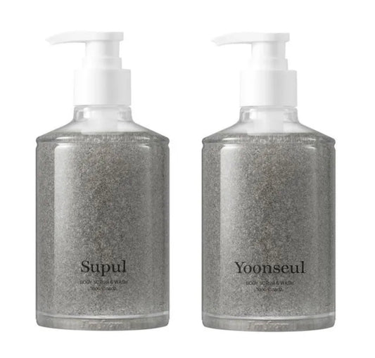 Side-by-side product shot: I'm From Supul (left) and Yoonseul (right) — compare I'm From body scrub variants.