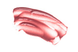 Pink lip gloss swatch on a white background