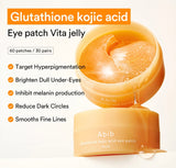 Original packaging of Abib Glutathione Kojic Acid Eye Patch Jelly showing 60 eye patches.
