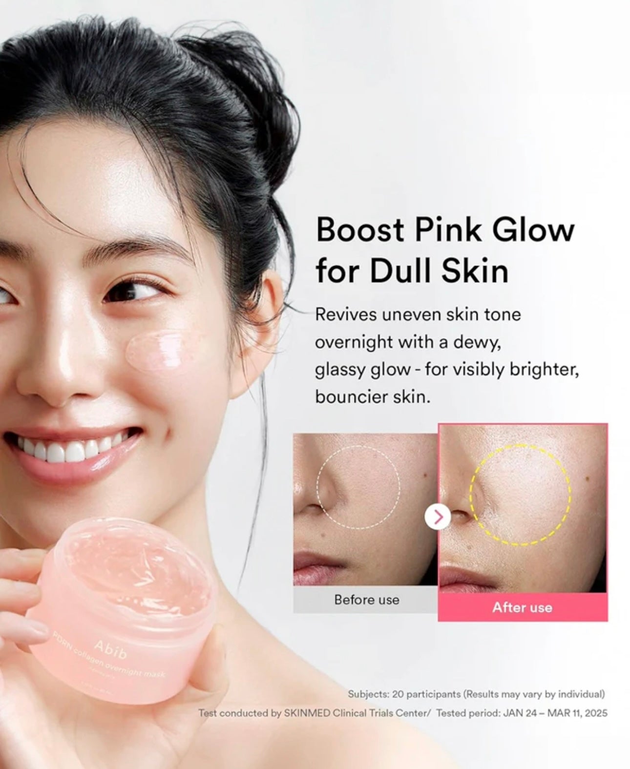 Abib PDRN overnight mask as the final step in a nightly skincare routine.