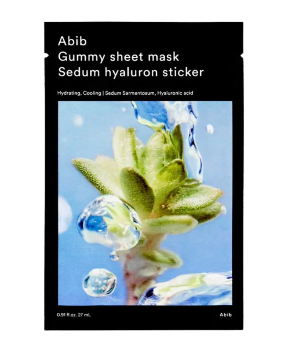 Abib Gummy Sheet Mask Sedum Hyaluron Sticker - Official packaging with hydrating formula