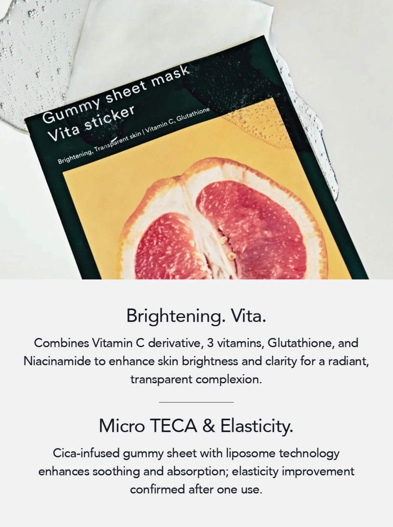 Abib gummy sheet mask vita sticker ingredients – vitamin C derivative and niacinamide