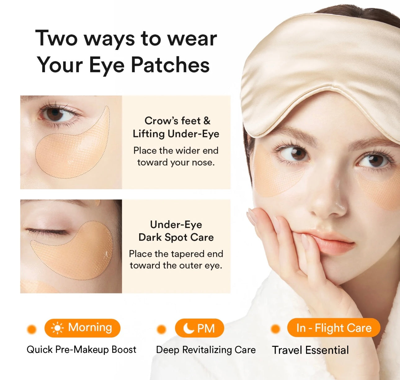 Before and after using Abib Glutathione Kojic Acid Eye Patch Vita Jelly – visible reduction in dark circles and dullness.