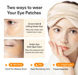 Before and after using Abib Glutathione Kojic Acid Eye Patch Vita Jelly – visible reduction in dark circles and dullness.