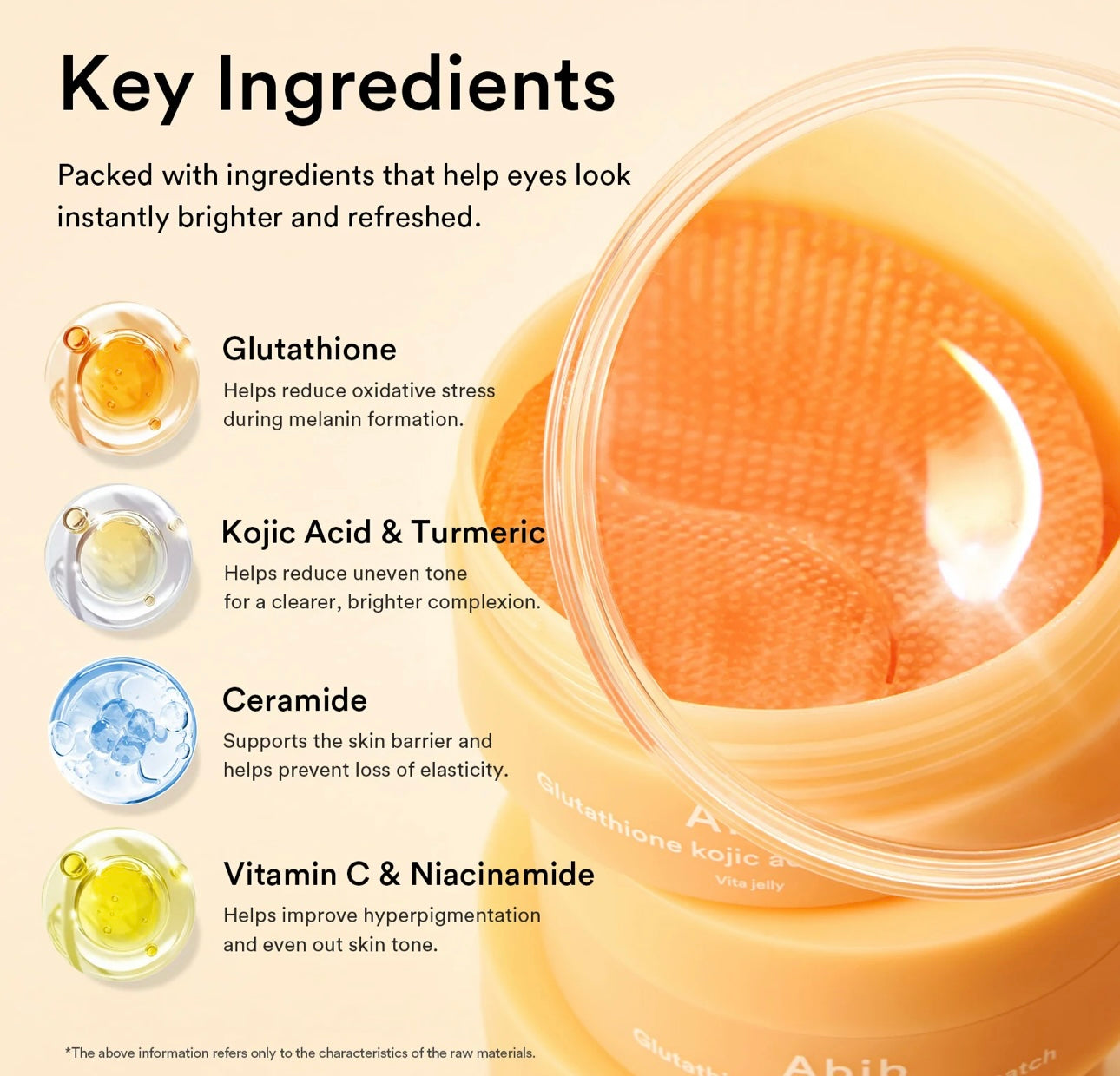 Lifestyle skincare routine featuring Abib Glutathione Kojic Acid Eye Patch Vita Jelly for radiant skin