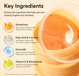 Lifestyle skincare routine featuring Abib Glutathione Kojic Acid Eye Patch Vita Jelly for radiant skin