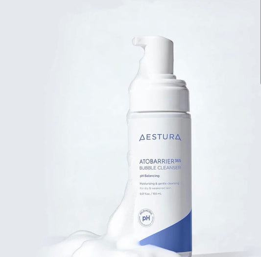 Aestura 365 Bubble Cleanser texture – soft microbubble foam for sensitive skin