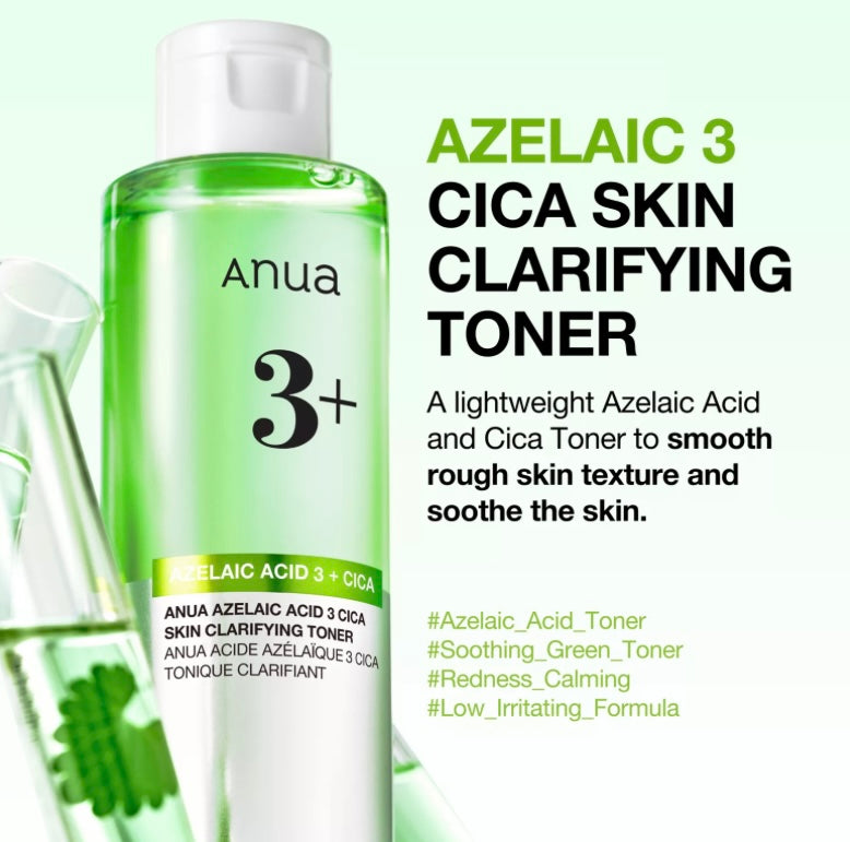 7-Cica complex ingredients in Anua Azelaic Acid 3 Cica Toner