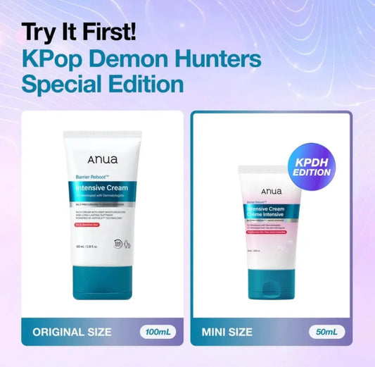 Anua Barrier Intensive Cream KPop Demon Hunters Collaboration opened tube showing rich cream texture