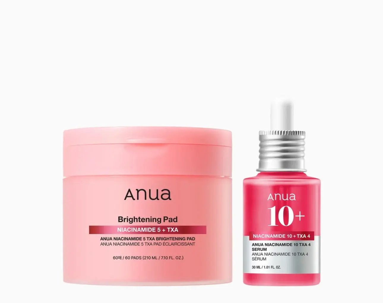 Anua Dark Spot Prep & Boost Duo set with brightening pads and serum