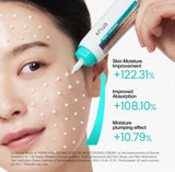 A dollop of the Anua PDRN hyaluronic acid cream dispensed on a face.