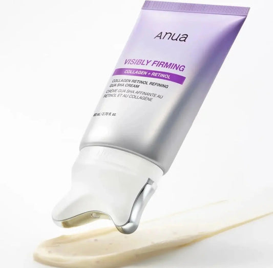 Close-up of the lightweight retinol refining gua sha cream texture with encapsulated retinol capsules