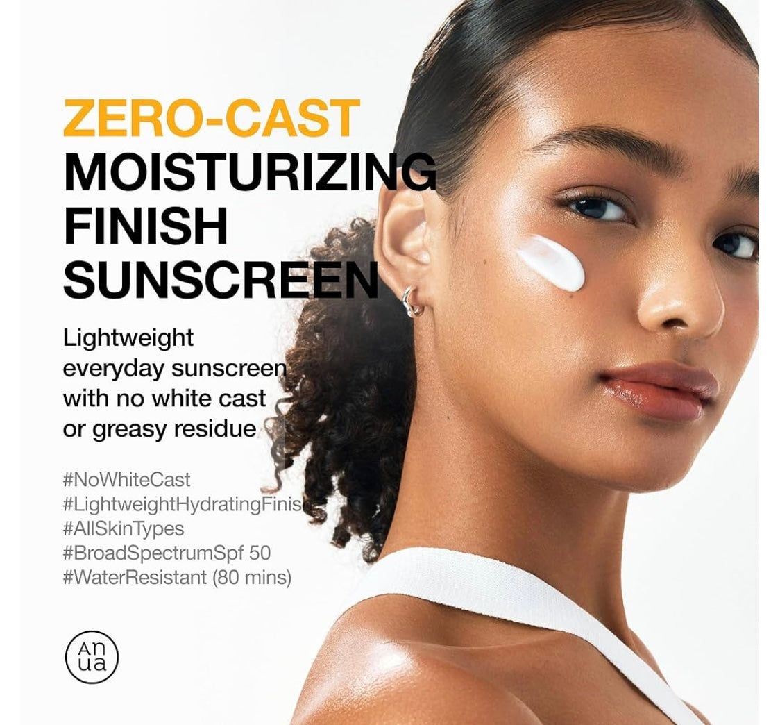 Applying Anua Zero-Cast sunscreen to skin
