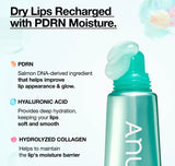 Applying anua pdrn lip serum directly to lips with doe-foot applicator, a pdrn lip routine for daily and night care