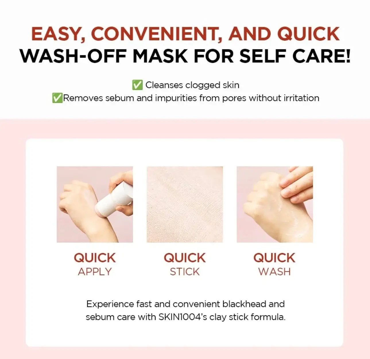 How to apply SKIN1004 Madagascar Centella Poremizing Quick Clay Stick Mask on dry skin
