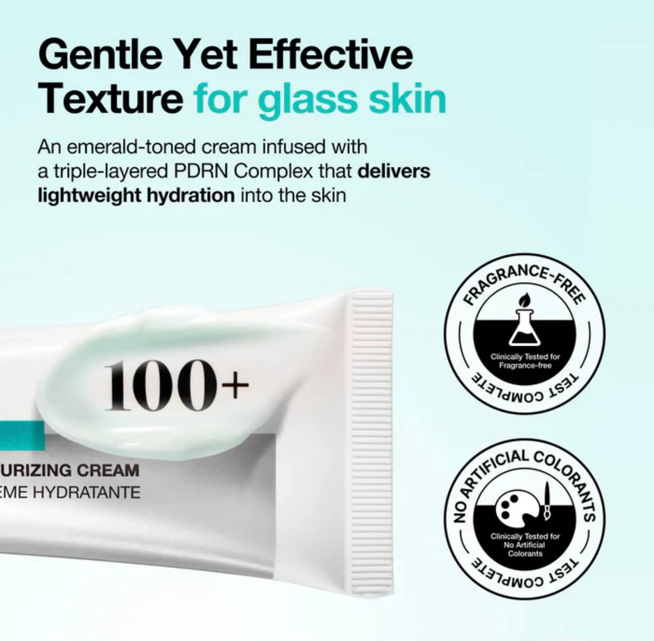 Gently applying the Anua PDRN hyaluronic acid moisturizing cream to the face