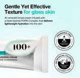 Gently applying the Anua PDRN hyaluronic acid moisturizing cream to the face