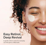 Model applying the Beauty of Joseon Revive Firming moisturizer gently patting the non-sticky formula onto cheeks.