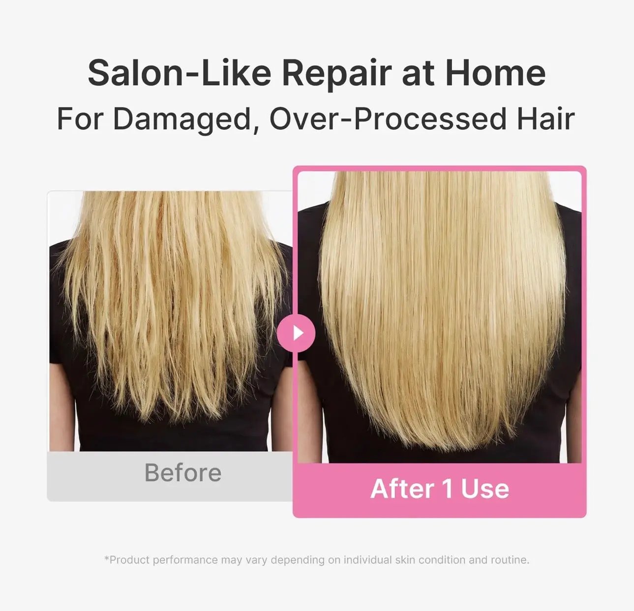 applying medicube rosemary PDRN damage care hair mask to mid-lengths and ends for deep repair and hydration