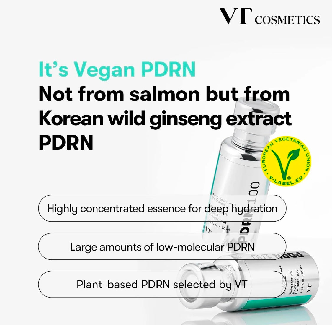 Gently patting the VT Cosmetics PDRN essence onto skin for better absorption.