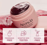 Woman applying ARENCIA fresh red smoothie serum on face for a glowing complexion