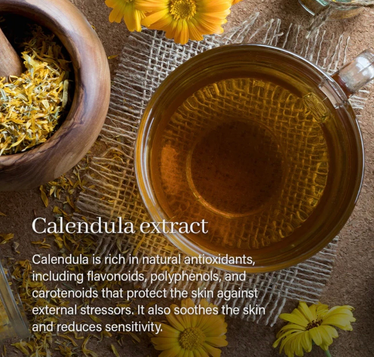 Soft mochi texture of Arencia Laroma calendula cleanser on spatula