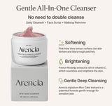 Close up of ARENCIA Fresh Rosehip Mochi Cleanser soft squishy dough texture