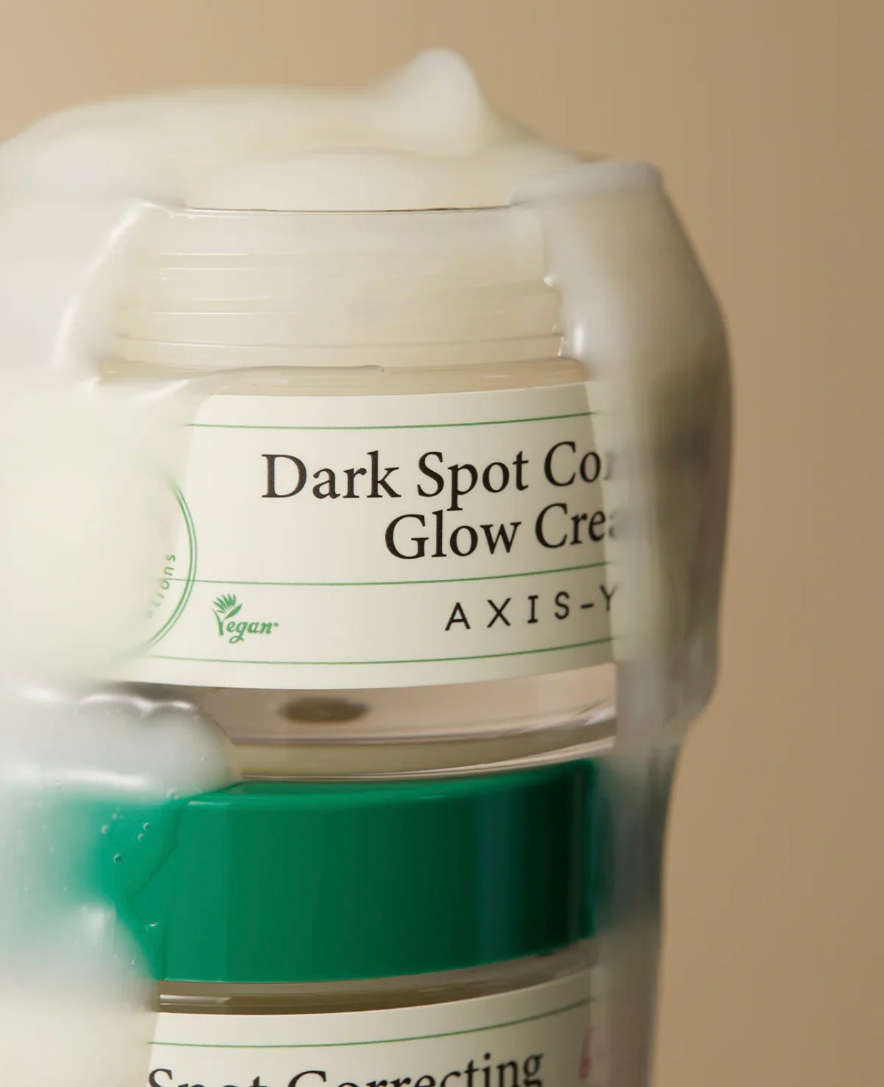 AXIS-Y Dark Spot Correcting Glow Cream ingredients list featuring 5% Niacinamide and Alpha-Arbutin