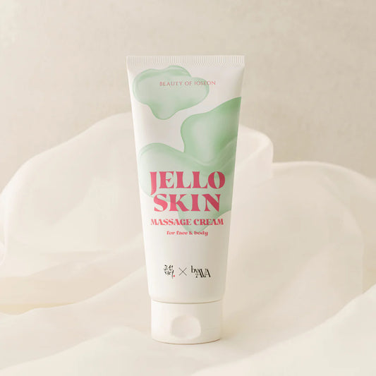Using a gua sha tool with Beauty of Joseon Jello Skin Massage Cream for smooth glide and tension relief.