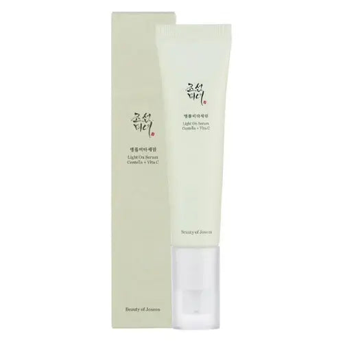 Beauty of Joseon Light On Serum Centella + Vita C main bottle packaging on a clean background.