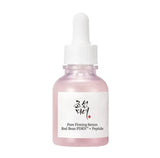 Front and back view of the Beauty of Joseon Red Bean Peptide Pore Firming Serum box showing the ingredients list and branding.