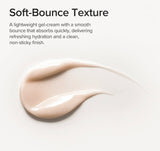 Close up texture of the Beauty of Joseon Revive Firming moisturizer showing the lightweight gel-cream consistency on a spatula.