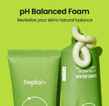 Close up view of the back label and ingredients list for Beplain Mung Bean pH Balanced Foam.