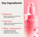 Key active ingredients Bifida, Bakuchiol, Kojic Acid and Galactomyces featured in the Numbuzin No.3 moisturizer
