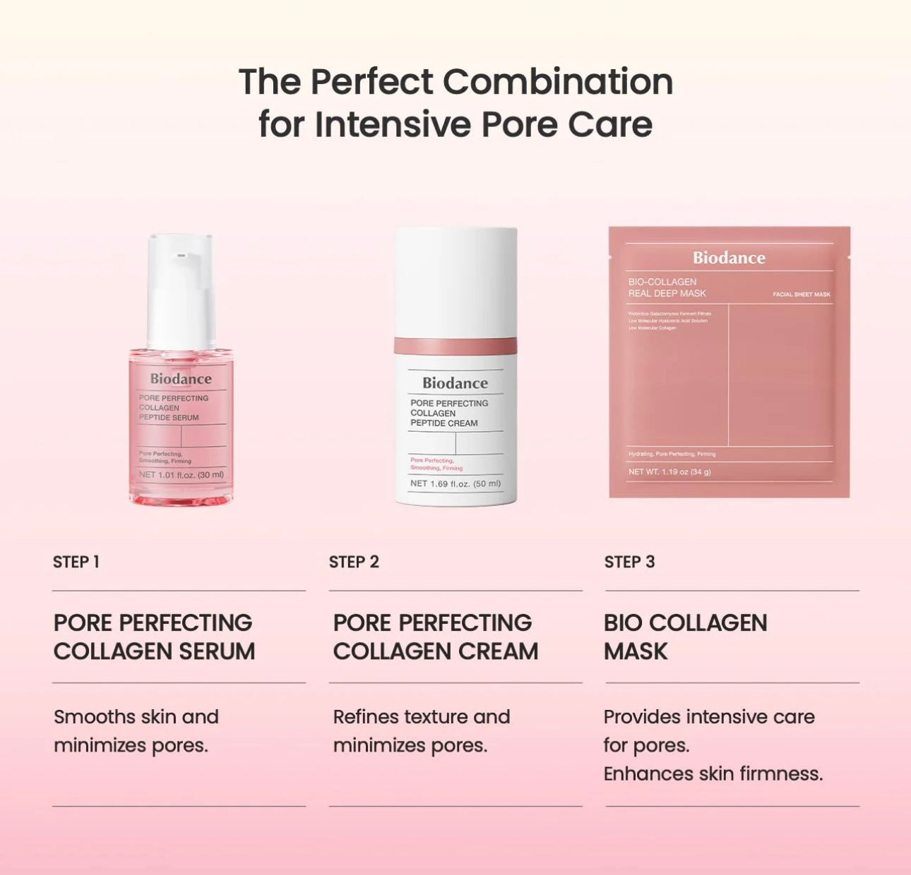 Biodance pore perfecting collagen peptide cream with protective inner lid.