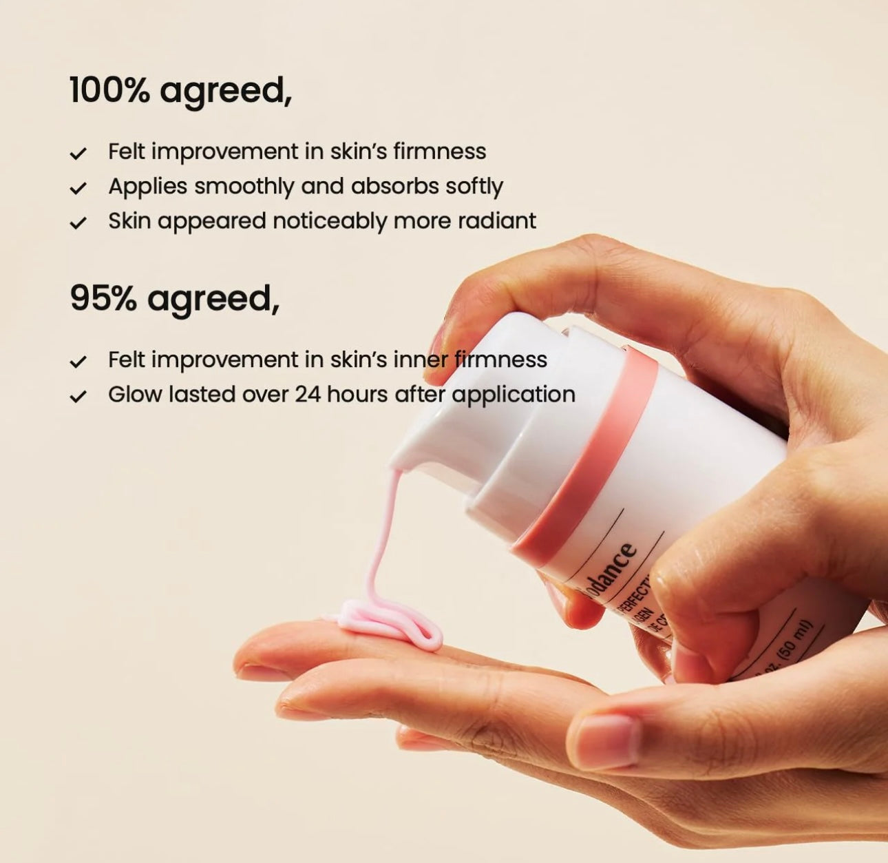 Back of jar showing ingredients for Biodance perfecting collagen peptide cream.