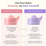  Macro shot of Biodance Caviar PDRN Eye Patches highlighting key ingredients PDRN and probiotic exosomes.