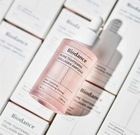 Biodance Pore Tightening Collagen Ampoule 50ml — front view of the glass bottle on white background