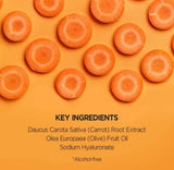 Carrot carotene extract, the key ingredient in these calming pads for skin nourishment.