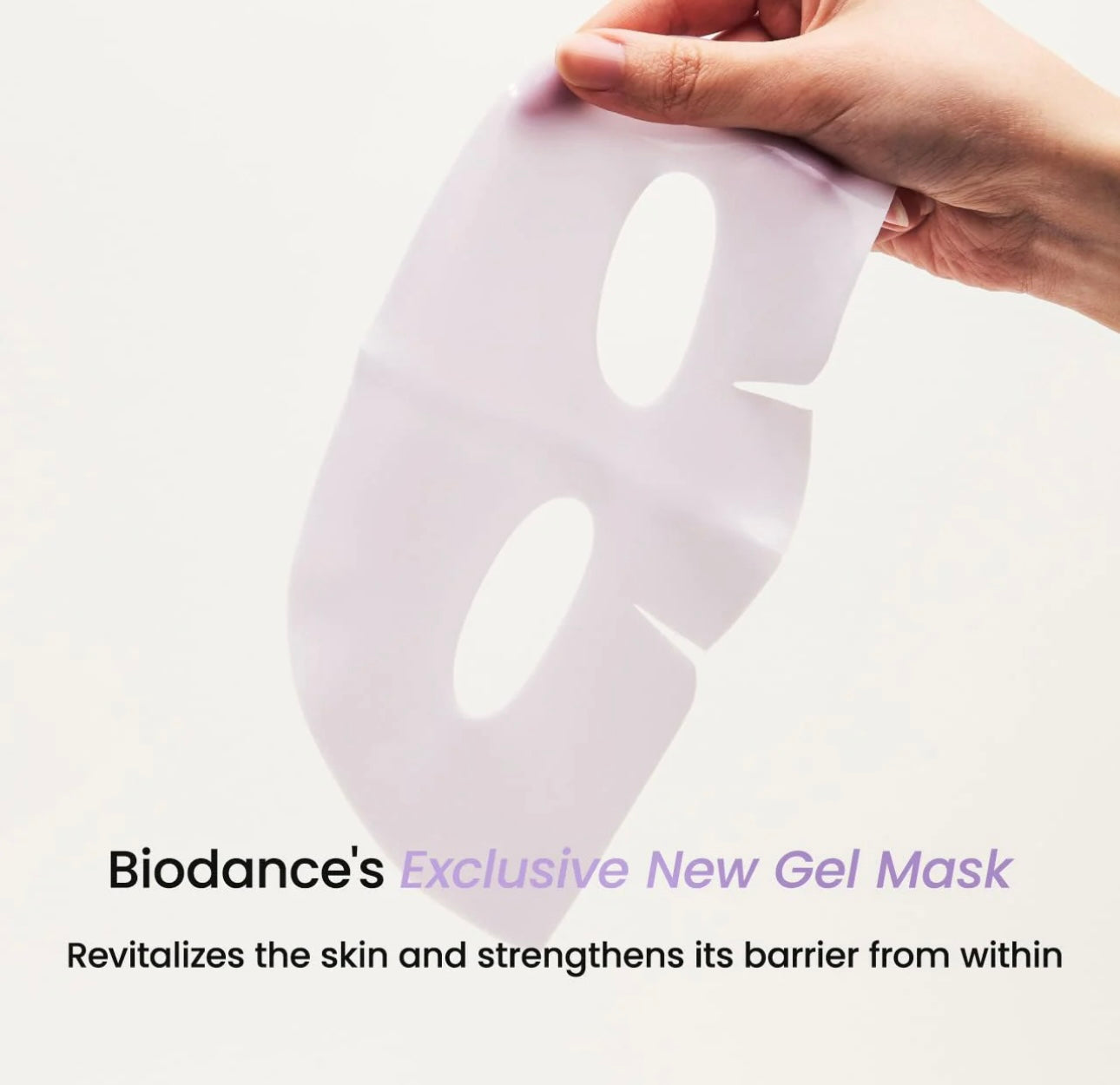 Single hydrogel mask sheet with eye and mouth openings