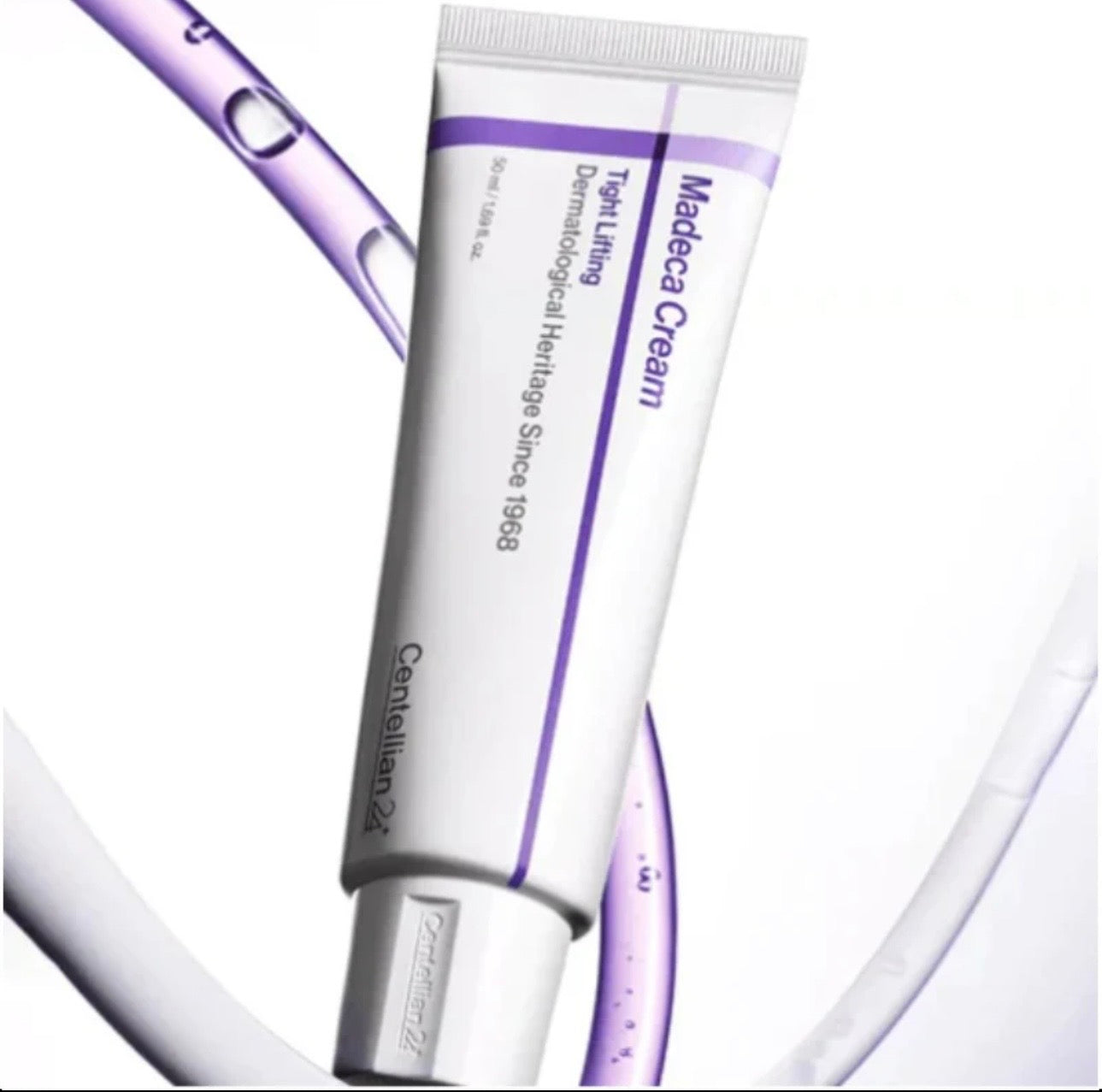 Packaging box and jar of Centellian24 Madeca Cream Tight, the Madeca Cream Tight Lifting anti-aging treatment.