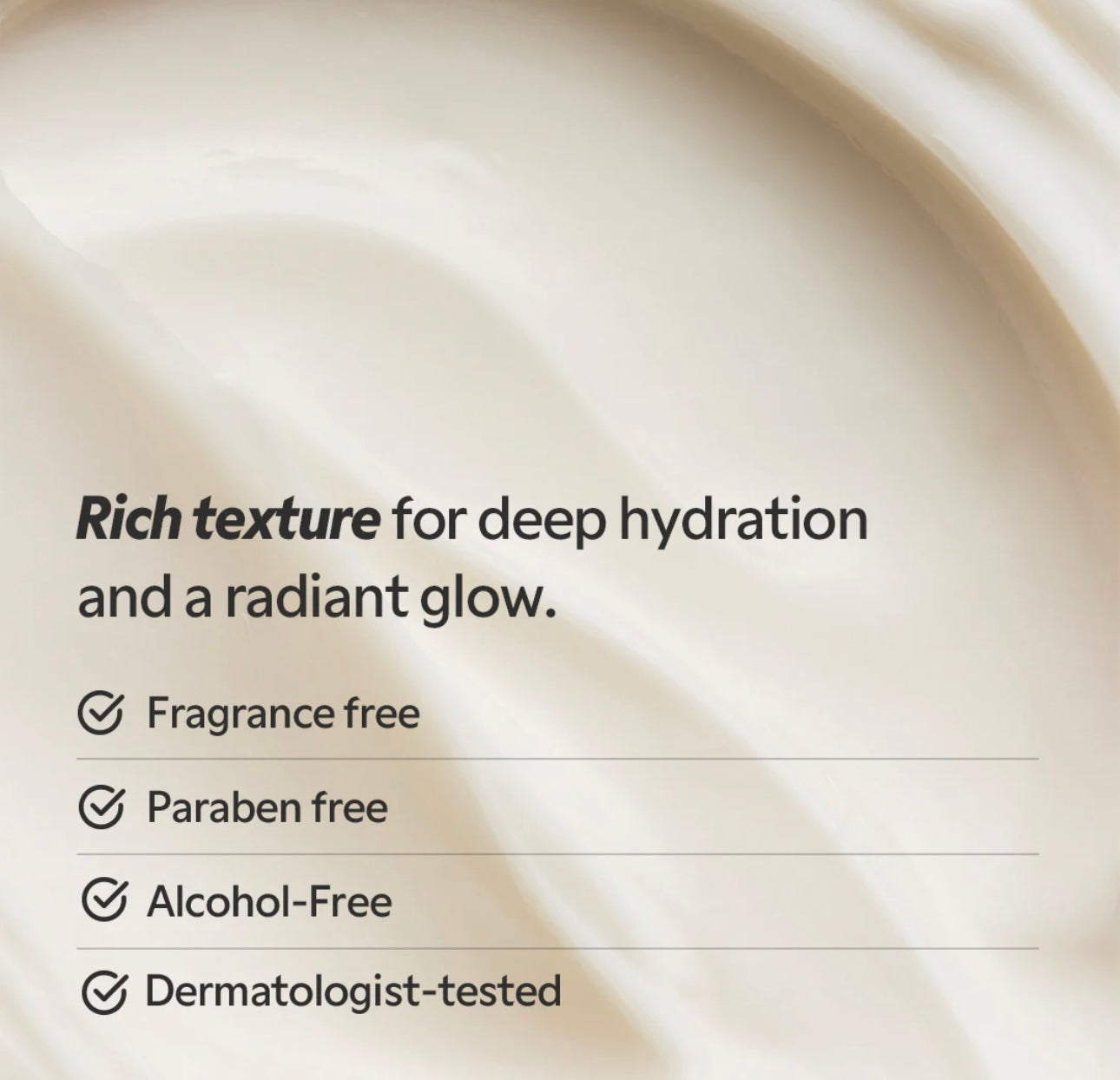 Close up of cream ceramic texture showing rich, non-greasy consistency of TIRTIR ceramic cream.