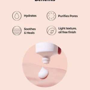 Ingredients label: niacinamide, aloe and calming extracts in COSRX AC Collection moisturizer (lightweight formula).